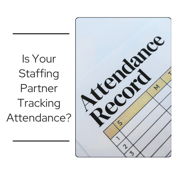 Attendance record clipboard representing staffing partner attendance tracking