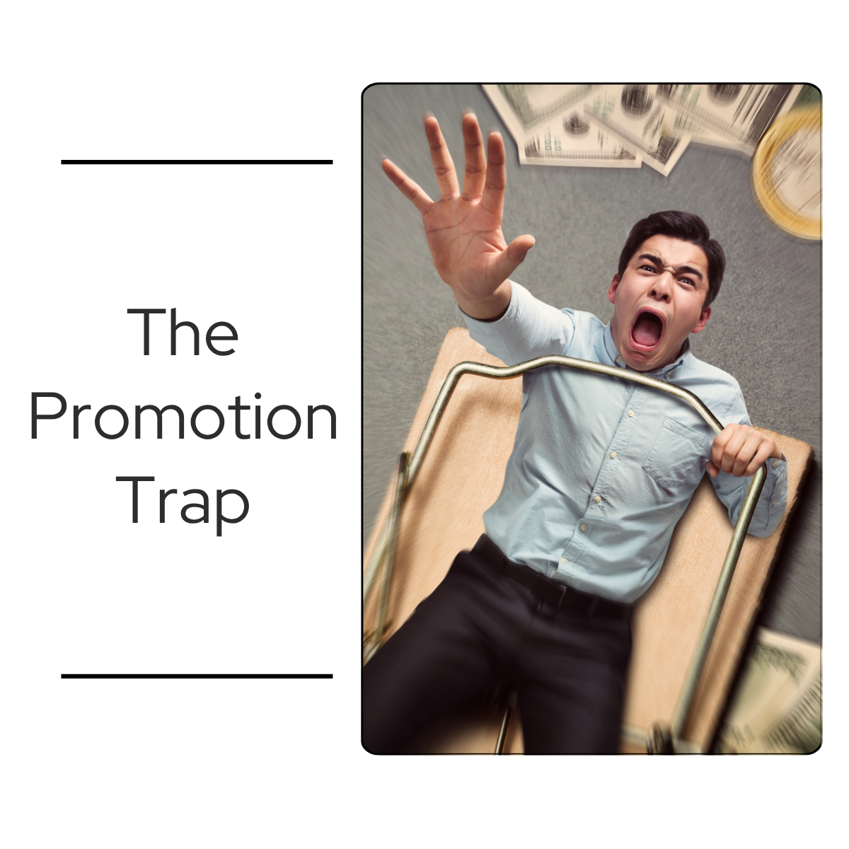 Illustration of a man being caught in a giant mousetrap with a briefcase-like tray, surrounded by falling cash, representing the risks of a poorly planned promotion